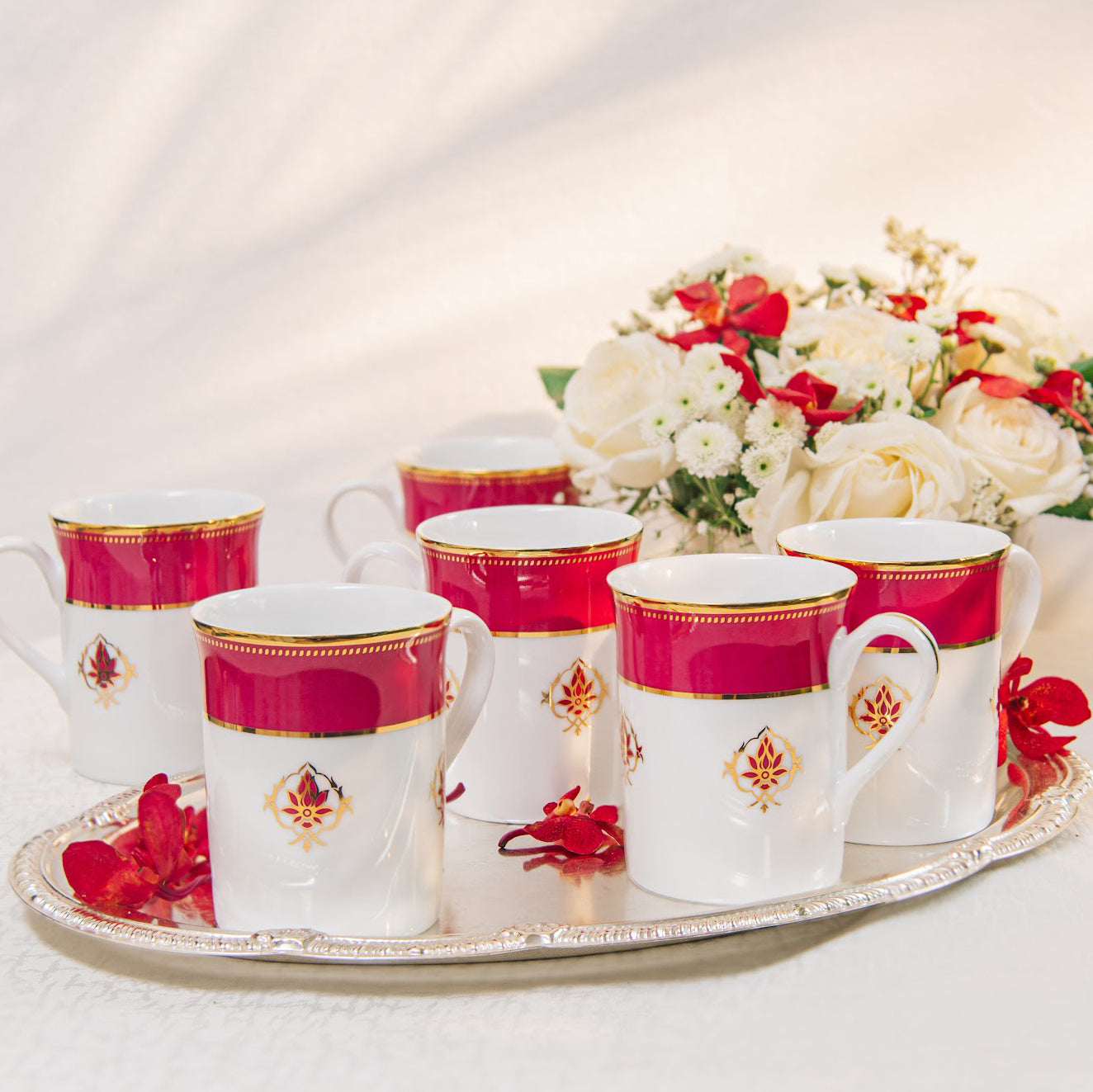 Lotus at Fatehpur - Set of 6 Coffee Mugs