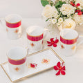 Lotus at Fatehpur- Set of 4 Mugs and 1 Tray
